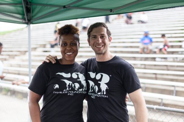 MGG strives to be as involved as possible with our community. Here, co-director Dr. Galiatsatos poses with a volunteer and Hof City Sports representatives at a summer sports camp.